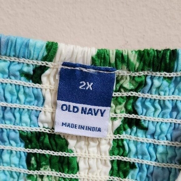 Old Navy SS trapeze white floral Peplum Blouse womens size 2X - Picture 4 of 7